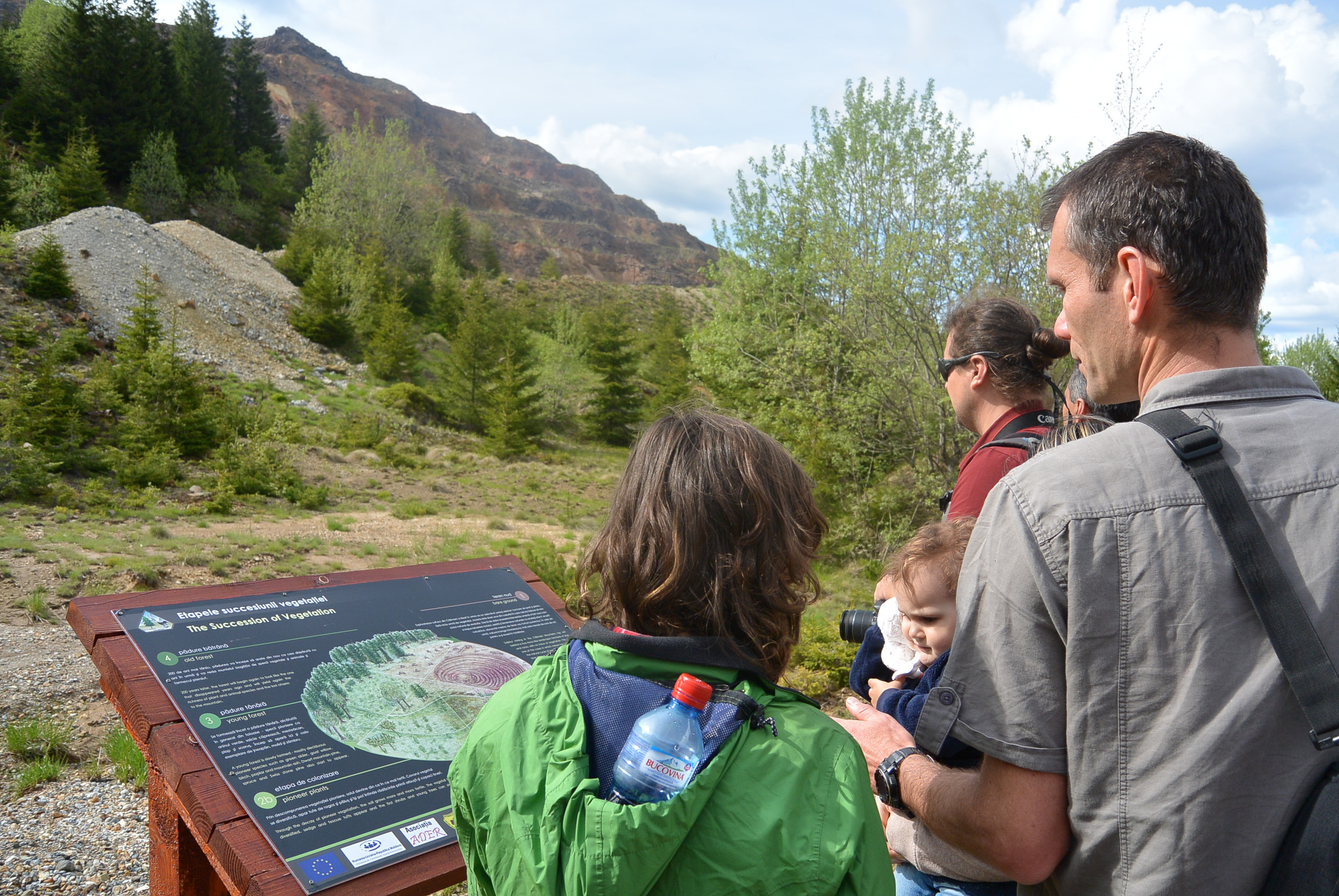 Visitors on the Sulphur Quarry interpretation trail