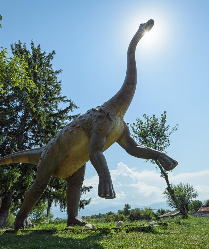 A real-life dwarf dinosaur replica